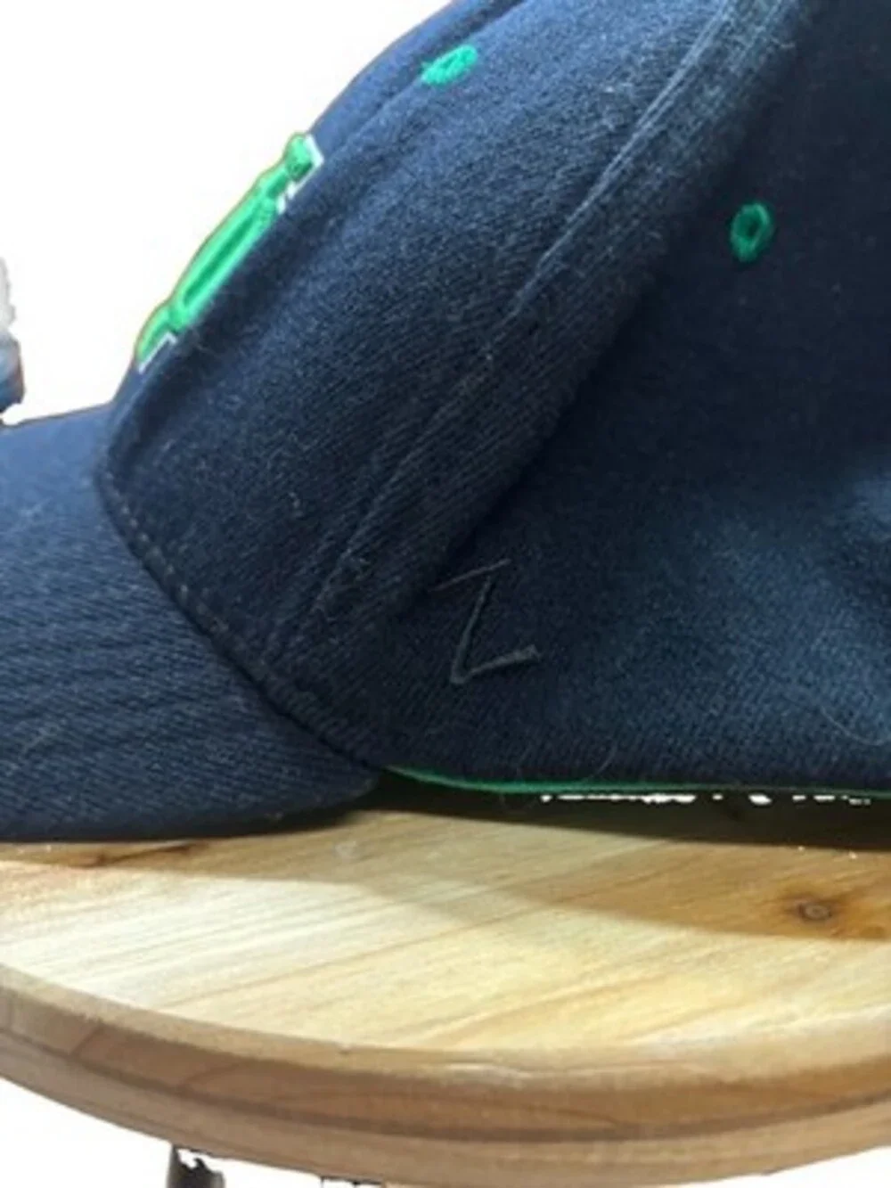 Notre Dame Fighting Irish ND Logo Shamrock Baseball Cap Hat Navy Green